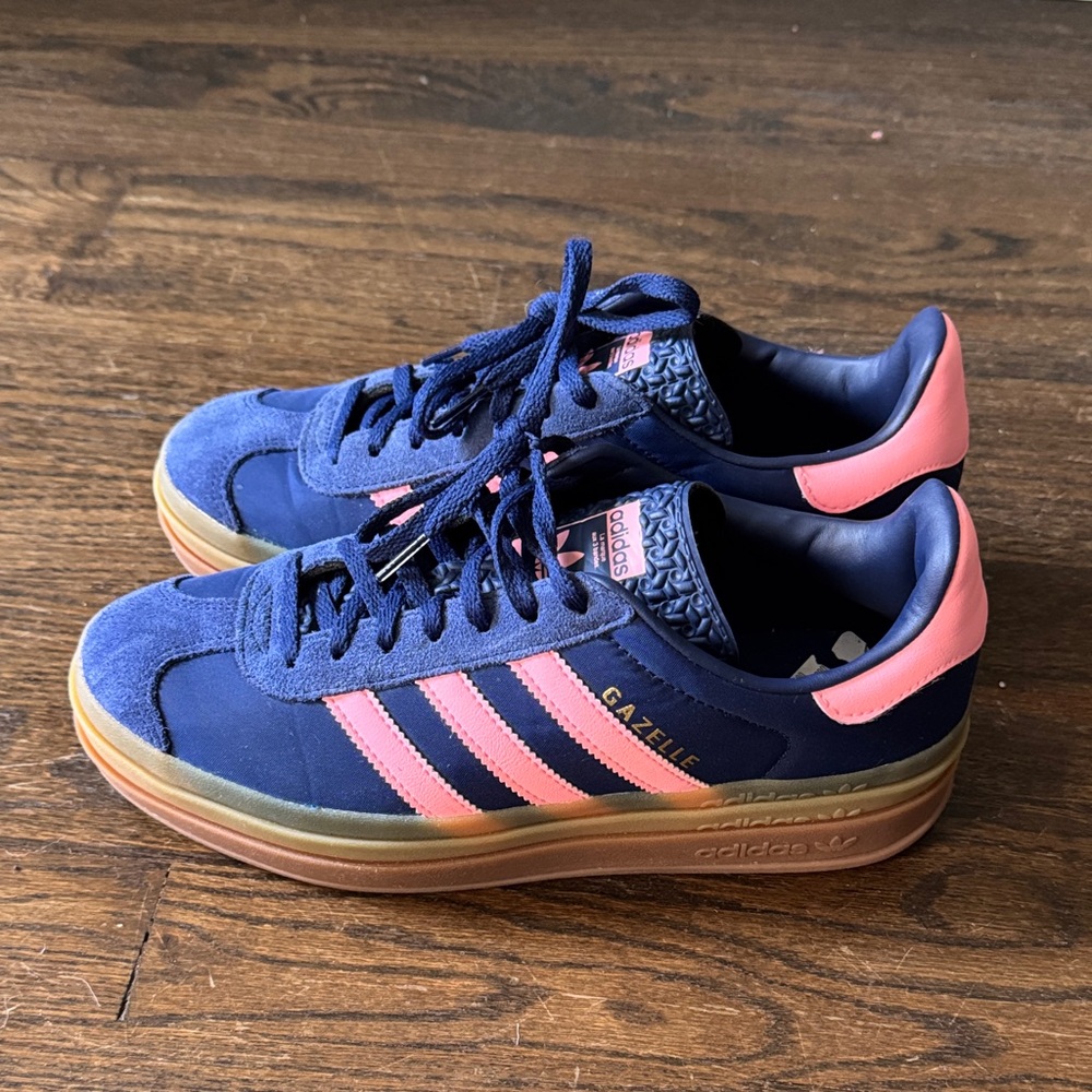 Adidas Blue and Pink Gazelle Sneakers